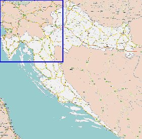 mapa de de estradas Croacia em ingles