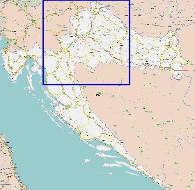 mapa de de estradas Croacia em ingles