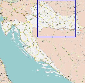 mapa de de estradas Croacia em ingles