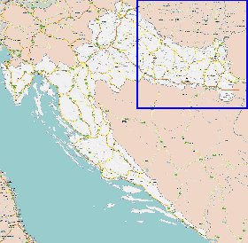 carte de des routes Croatie en anglais