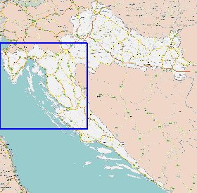 mapa de de estradas Croacia em ingles