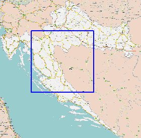 carte de des routes Croatie en anglais