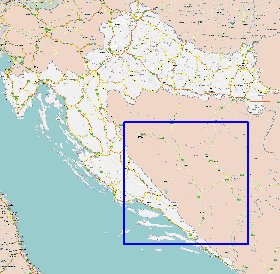 mapa de de estradas Croacia em ingles