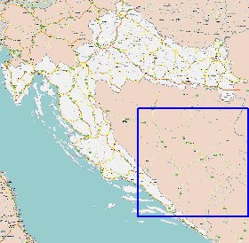 mapa de de estradas Croacia em ingles