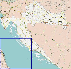 carte de des routes Croatie en anglais