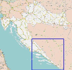 carte de des routes Croatie en anglais