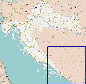 mapa de de estradas Croacia em ingles