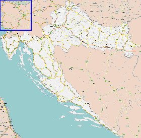 mapa de de estradas Croacia em ingles