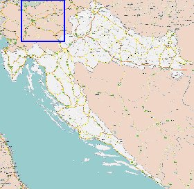 mapa de de estradas Croacia em ingles