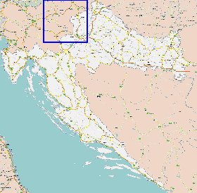 carte de des routes Croatie en anglais