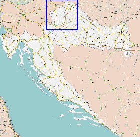 carte de des routes Croatie en anglais