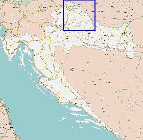 carte de des routes Croatie en anglais