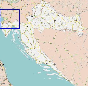 carte de des routes Croatie en anglais