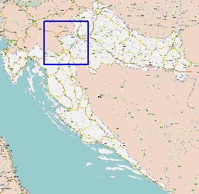 carte de des routes Croatie en anglais