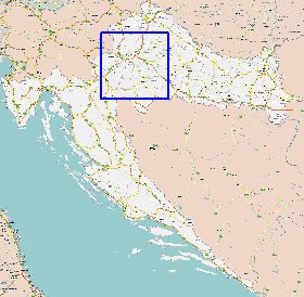 carte de des routes Croatie en anglais