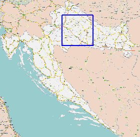 carte de des routes Croatie en anglais