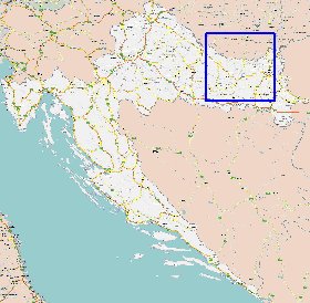 carte de des routes Croatie en anglais