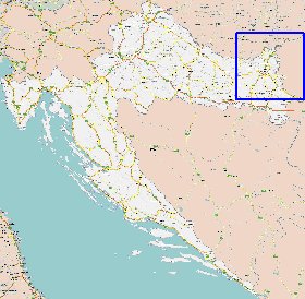 mapa de de estradas Croacia em ingles