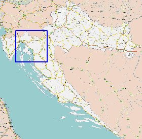 carte de des routes Croatie en anglais