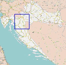 carte de des routes Croatie en anglais