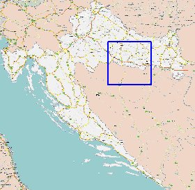 carte de des routes Croatie en anglais