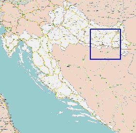 carte de des routes Croatie en anglais