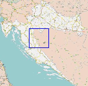 mapa de de estradas Croacia em ingles