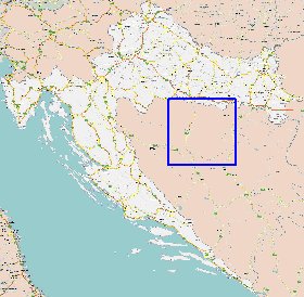 carte de des routes Croatie en anglais