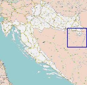 carte de des routes Croatie en anglais