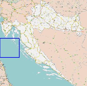 mapa de de estradas Croacia em ingles