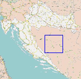 carte de des routes Croatie en anglais