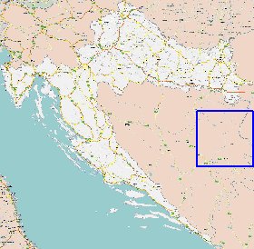 mapa de de estradas Croacia em ingles