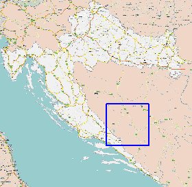 carte de des routes Croatie en anglais