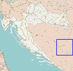 carte de des routes Croatie en anglais