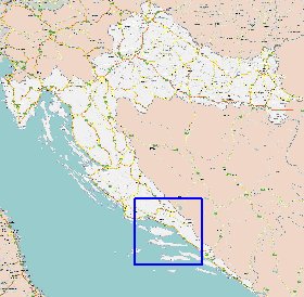 carte de des routes Croatie en anglais