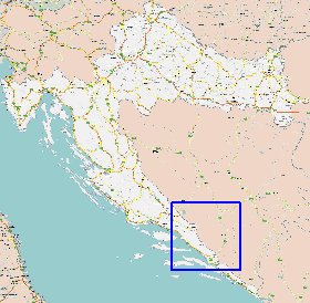 carte de des routes Croatie en anglais