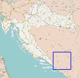 carte de des routes Croatie en anglais