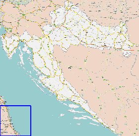 carte de des routes Croatie en anglais