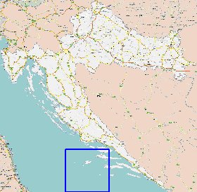 mapa de de estradas Croacia em ingles