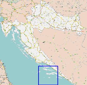 mapa de de estradas Croacia em ingles