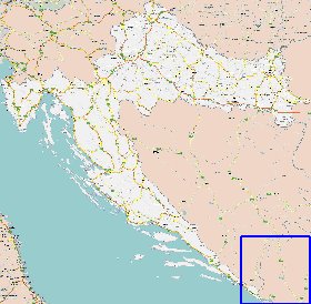 carte de des routes Croatie en anglais