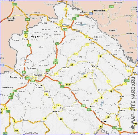 carte de des routes Croatie en anglais