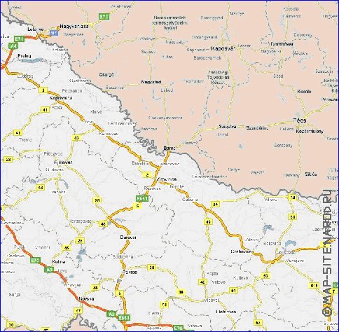 carte de des routes Croatie en anglais