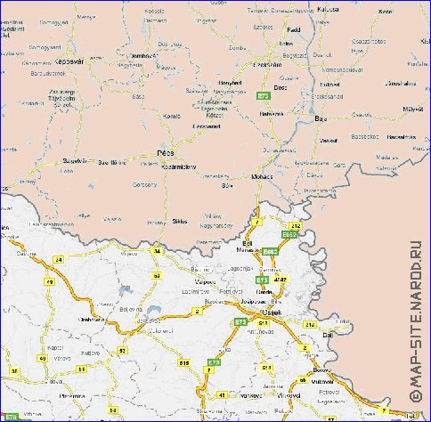 carte de des routes Croatie en anglais