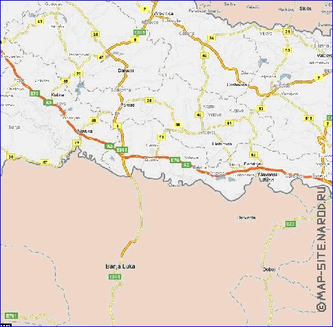 mapa de de estradas Croacia em ingles