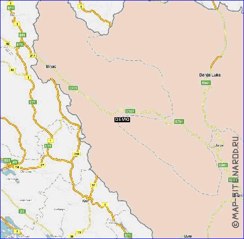 carte de des routes Croatie en anglais