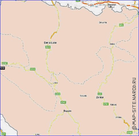 mapa de de estradas Croacia em ingles