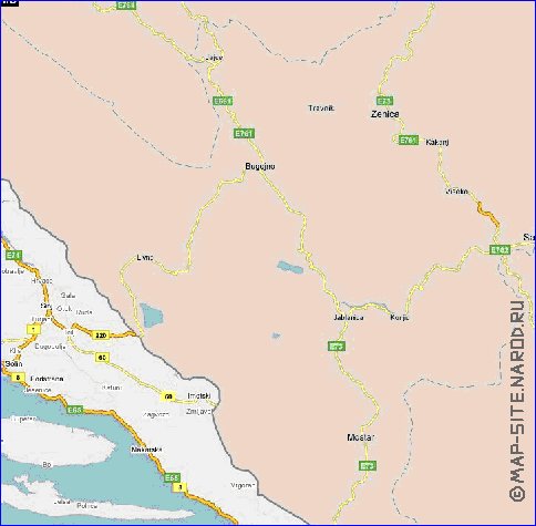 carte de des routes Croatie en anglais