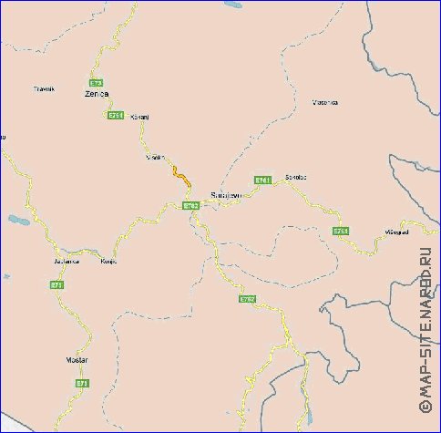 carte de des routes Croatie en anglais