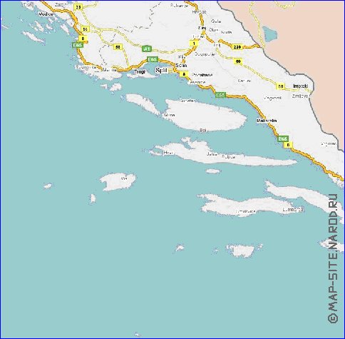 carte de des routes Croatie en anglais